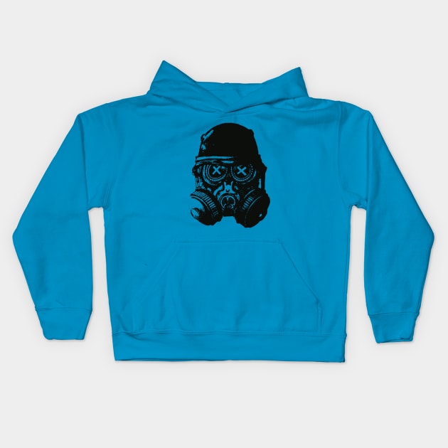 Gas mask skull Kids Hoodie by mangulica